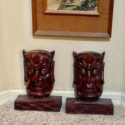 Extra Large Devil Mask Bookends