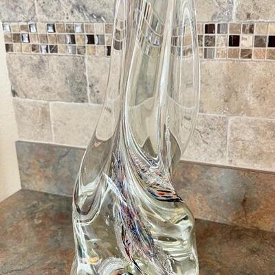 Hand blown crystal art glass sculpture