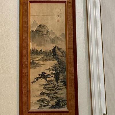 Antique Japanese Silk Painting