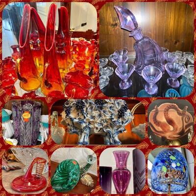 Gorgeous art glass galore, including Murano, and several other signed pieces as well!