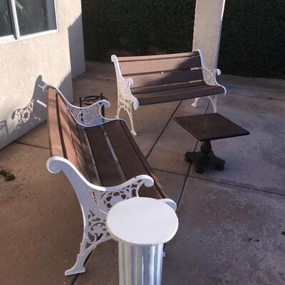 Wrought iron and sod benches $50 each 