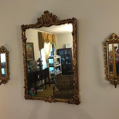 mirror $99 SOLD
candle sconces $28 each 2 available