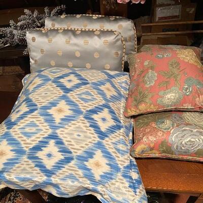 Lots of Pillows and Upholstery Fabric