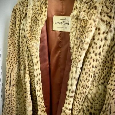 Vintage leopard fur swing jacket (mink stole also available)
