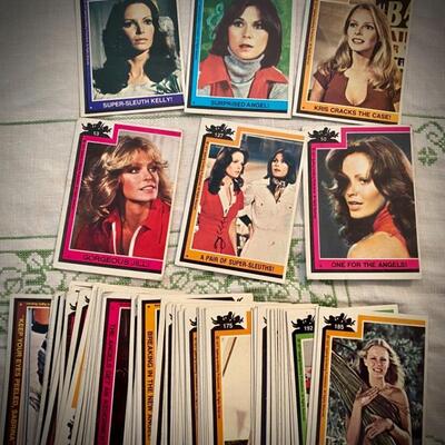 Original Charlieâ€™s Angels S1 and S2 trading cards, excellent condition