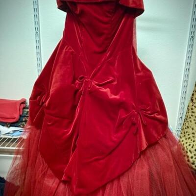 Red velvet formal gown