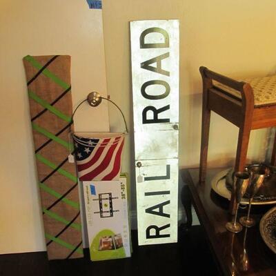 Retired railroad crossing sign