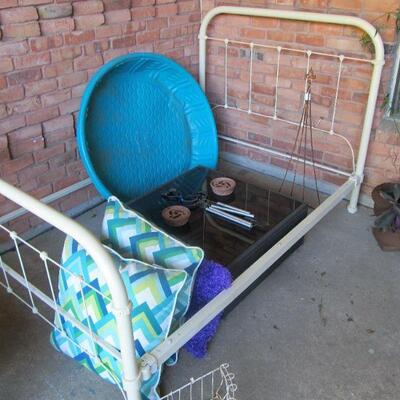 Antique full-size cast-iron bed