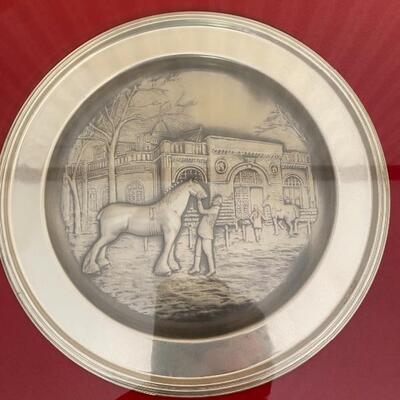 Sterling silver plate from Anheuser Busch 304 grams 
