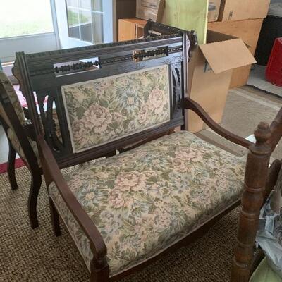 Parlor Size Settee with matching chair