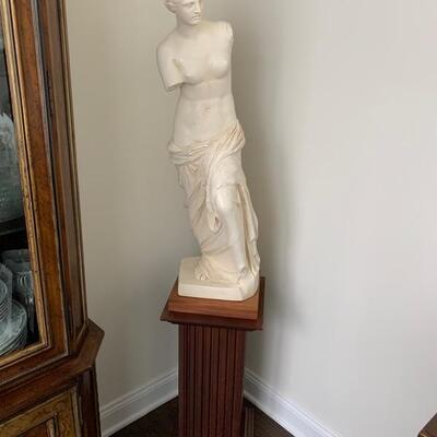 Statue of Venus with wooden pedestal sold separately