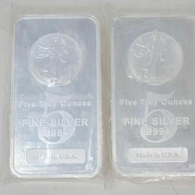 #1314 â€¢ (2) .999 Fine Silver Bars, 10ozt