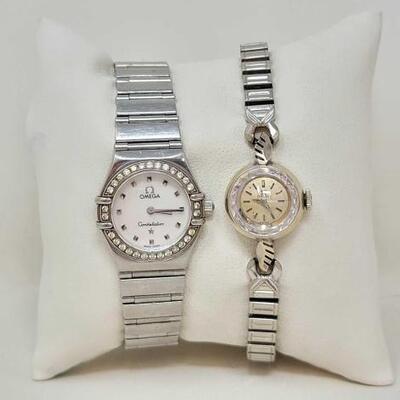 #1216 â€¢ (2) Omega Women's Wrist Watches