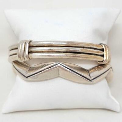 #956 â€¢ Sterling Silver Cuff and Bracelet, 124.9