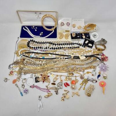 #1272 â€¢ Costume Jewelry Includes Necklaces, Bracelets, Earrings, Pins, Pendants, Bolo Tie and More!