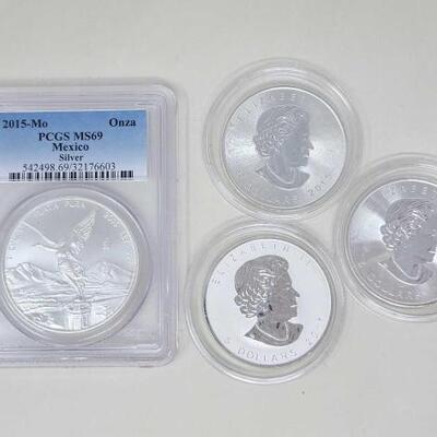 #1322 â€¢ (4) Silver Foreign Coins, 4oz
