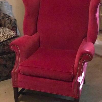 Red velvet dingbat chair