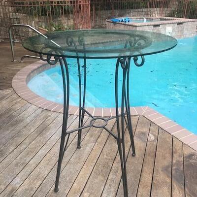 Counter high table with wrought iron