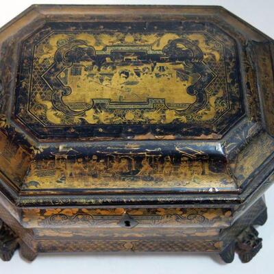 Chinese Lacquer Tea Caddy