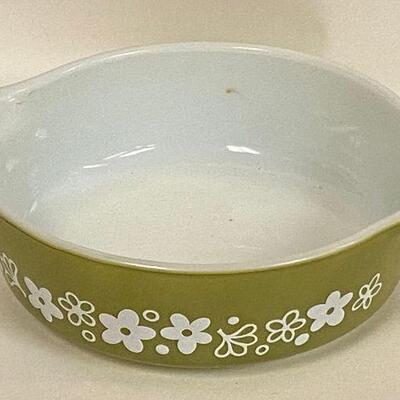 https://www.ebay.com/itm/125035099521	GE6013 Pyrex 1 Pint Green and White Flower Pattern Casserole Bowl Local Pickup		Auction
