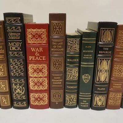 1153	12 EASTON PRESS CLASSIC LEATHER BOUND BOOKS, INCLUDES MOBY DICK, WALDEN, GULLIVERS TRAVELS, ETC
