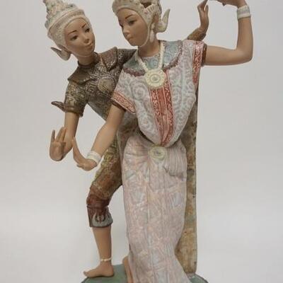 1080	LARGE LLADRO FIGURE GROUP, SIAMESE DANCERS, ONE FINGER REPAIRED, ONE BROKEN OFF, 21 1/4 IN HIGH
