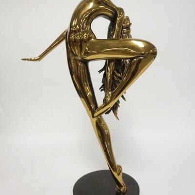 1060	TOM BENNETT BRONZE NUDE LADY SCULPTURE, TITLED SUN DANCER, LIMITED EDITION #24 OF 150, 1983, 24 1/2 IN HIGH
