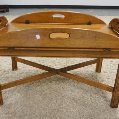 1185	ETHAN ALLEN BUTLERS TABLE, X STRETCHER BASE, 33 IN X 21 1/4 IN X 22 1/4 IN HIGH, CLOSED
