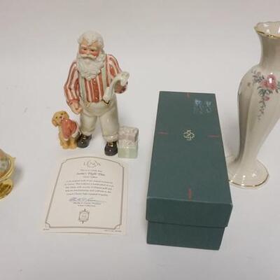 1319	LENOX LOT W/SANTAS, FLIGHT PLAN, VASE IN BOX & MINIATURE GLOBE
