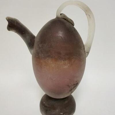 1088	GINO CENEDESE MURANO BLOWN GLASS VESSEL, FRACTURE ON SPOUT COULD BE INTENTIONAL, 12 3/4 IN HIGH
