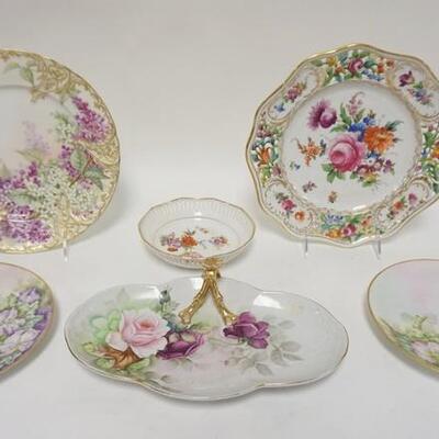 1151	6 PIECE CHINA LOT W/DRESDEN, CT, GERMANY, ETC, DRESDEN PLATE IS 10 IN
