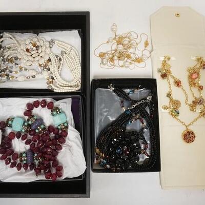 1303	LOT OF COSTUME JEWELRY, INCLUDING 3 JOAN RIVERS NECKLACES IN BOXES
