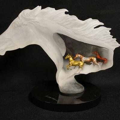 1029	KITTY CANTRELL LUCITE SCULPTURE TITLED *UNTAMED SPIRITS* LIMITED EDITION #431 OF 950, 13 3/4 IN WIDE X 10 3/4 IN HIGH
