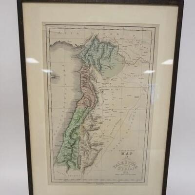 1113	GALL & INGLIS MAP OF PALESTINE 1852, 16 1/2 IN X 23 1/4 IN INCLUDING FRAME
