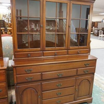 1231	LEWISBURG SOLID CHERRY STEP BACK CUPBOARD *LEWISBURG CHAIR & FURNITURE CO. INDEPENDENCE HALL PENNSLYVANIA HOUSE REPRODUCTION, NO....