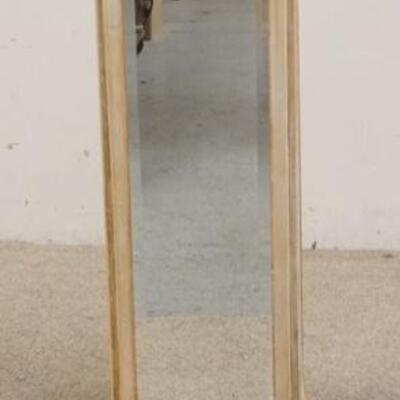 1032	BEVELED MIRROR & WOOD PEDESTAL, BRASS TOP SURFACE, 11 1/4 IN SQUARE X 37 IN HIGH
