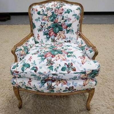 1216	GROUP OF 3 UPHOLSTERED ARMCHAIRS, ONE IS ETHAN ALLEN. SOME FADING & STAINING ON THE UPHOLSTERY 
