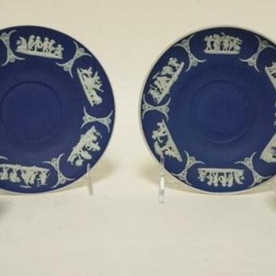 1121	2 WEDGWOOD JASPERWARE CUP & SAUCER SETS, MADE IN ENGLAND
