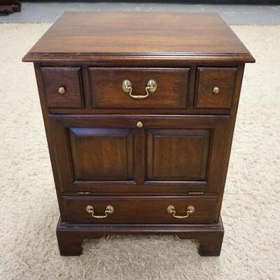 1209	HENKEL HARRIS VIRGINIA GALLERIES NIGHTSTAND, HAS 4 DRAWERS & A FALL FRONT COMPARTMENT, 22 IN W 17 1/4 IN DEEP, 29 IN H 
