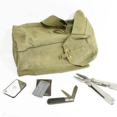 Canvas Military Bag Leatherman Tool & More