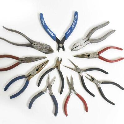 11 Various Wire Cutters Pliers & More