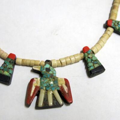 Zuni Mosaic Thunderbird Necklace