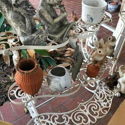 Outdoor Shelving, Gargoyles, pots