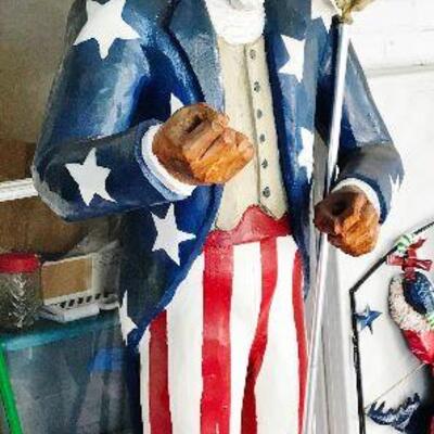 6 foot tall Wooden Carved Uncle Sam