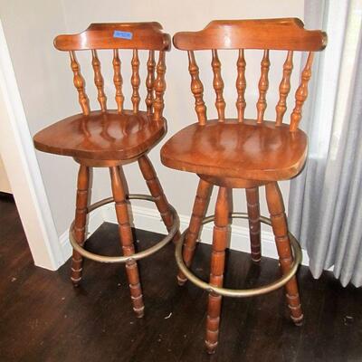 Solid wood bar stools - came from the bar where country music star MARK CHESTNUT signed his first contract.