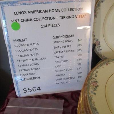 VINTAGE EXQUISITE 114pc LENOX â€œSPRING VISTAâ€ â€“ AMERICAN HOME COLLECTION. No chips or cracks!