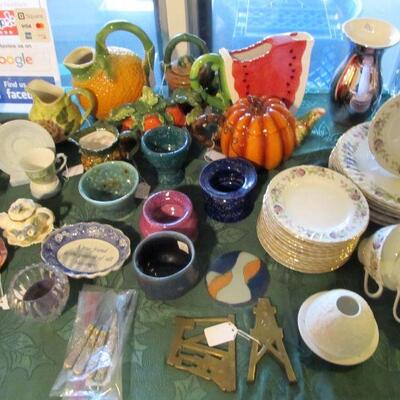 Lots of lovely & unique collectibles, teacups, pitchers, crystal, pottery, & more!