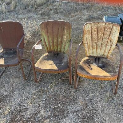 #2185 • 3 Metal Patio Chairs