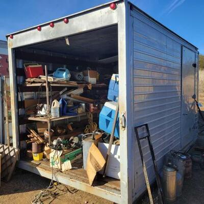 #514 â€¢ 12' Storage Container Amd Contents Inside.Container Measures Approx: 144" x 92" x 96"
