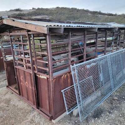 #575 • Metal Structure With Roof: Approx 20' L x 122